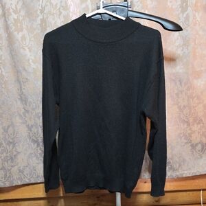 Men's Black Crewneck Ribbed Sweater